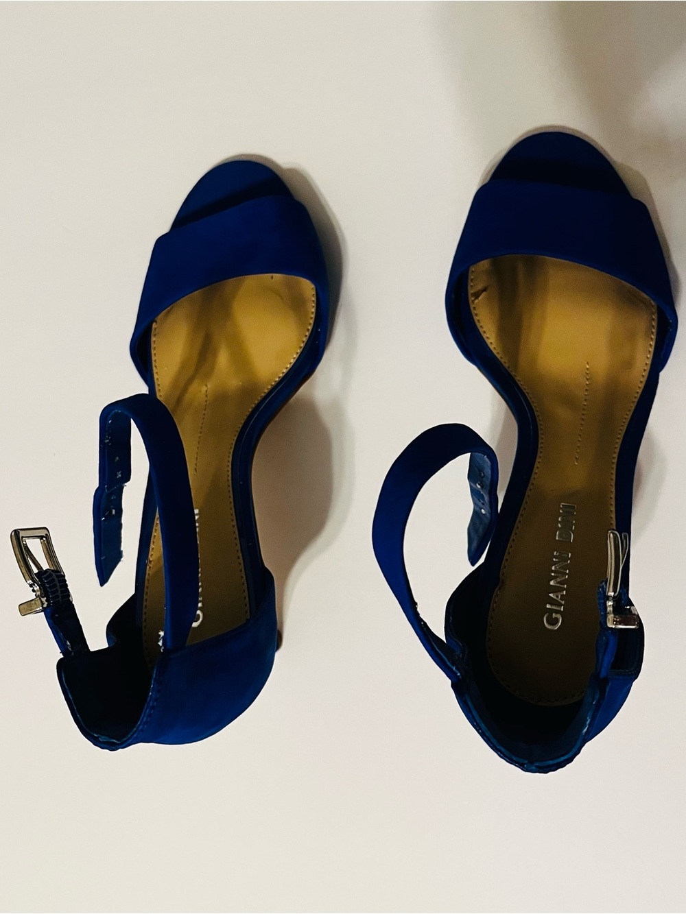 Gianni Bini Cobalt Blue Open-Toe Ankle Strap Heels